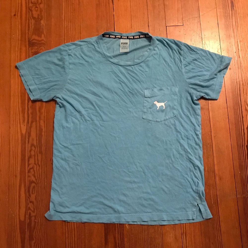 PINK Dog Shirt Turqouise size Small